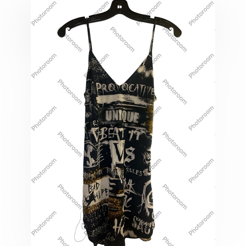 Victoria's Secret VS X Balmain Lace Up Graphic Slip Dress Runway 2017 - M NWT